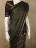 Olive Green and Royal Blue Striped Zari Woven Design Pure Kanchipuram Silk Saree with Contrast Zari Border