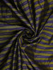 Olive Green and Royal Blue Striped Zari Woven Design Pure Kanchipuram Silk Saree with Contrast Zari Border