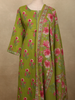 Olive Moss Green Floral Printed Design Cotton Salwar Suit with Dupatta
