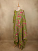 Olive Moss Green Floral Printed Design Cotton Salwar Suit with Dupatta