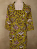 Olive Moss Green Floral Printed Design Cotton Salwar Suit with Dupatta