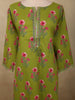 Olive Moss Green Floral Printed Design Cotton Salwar Suit with Dupatta