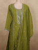 Olive Moss Green Floral Zari Embroidered Design Tissue Silk Salwar Suit with Dupatta