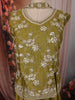 Olive Mustard Green Floral Sequins and Beads Embroidered Design Tissue Palazzo Suit with Choker Dupatta