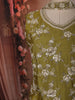 Olive Mustard Green Floral Sequins and Beads Embroidered Design Tissue Palazzo Suit with Choker Dupatta