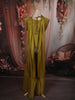 Olive Mustard Green Floral Sequins and Beads Embroidered Design Tissue Palazzo Suit with Choker Dupatta