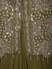 Olive Pistachio Green Floral Beads Embroidered Design Georgette Skirt Top with Choker Dupatta