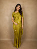 Olive Green Butta Zari Woven Design Pure Banarasi Silk Saree with Floral Zari  Border