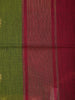 Olive Green Floral Butta Fancy Cotton Saree - Diadem