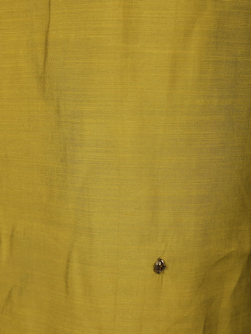 Olive Green Floral Embroidered Cotton Salwar Suit - Diadem