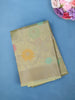 Olive Green Floral Design Tissue Silk Saree - Diadem