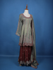 Olive Green Floral Embroidered Silk Sharara Set