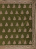 Olive Green Floral Embroidery Chiffon Silk Saree - Diadem