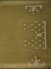 Olive Green Floral Embroidery Chiffon Silk Saree - Diadem
