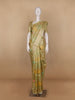 Olive Green Floral Motifs Semi Tissue Saree - Diadem