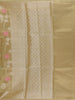 Olive Green Floral Motifs Semi Tissue Saree - Diadem