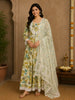 Olive Green Floral Printed Cotton Salwar Suit Set
