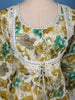 Olive Green Floral Printed Cotton Salwar Suit Set - Diadem