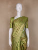 Olive Green Floral Woven Motifs Pure Kanchipuram Tissue Silk Saree - Diadem