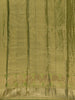 Olive Green Floral Woven Motifs Pure Kanchipuram Tissue Silk Saree - Diadem