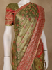 Olive Green Floral woven Banarasi Silk Saree - Diadem