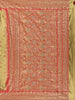Olive Green Floral woven Banarasi Silk Saree - Diadem