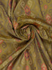Olive Green Geometric Motif pattern Silk Saree - Diadem