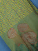 Olive Green Geometric Woven Pattern with Floral Design Soft Silk Saree - Diadem
