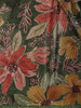 Olive Green Multicolor Floral Printed Synthetic Saree with Embroidered Blouse - Diadem