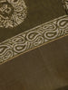 Olive Green Paisley Circle Motif Printed Cotton Saree - Diadem