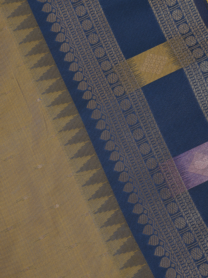 Olive Green Paisley Design Tissue Saree - Diadem