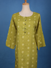 Olive Green Printed Cotton Kurti - Diadem