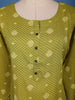 Olive Green Printed Cotton Kurti - Diadem