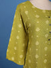 Olive Green Printed Cotton Kurti - Diadem
