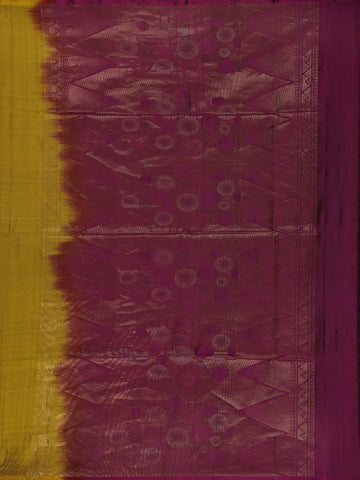 Olive Green with Contrast Purple Zari Woven Pure Kanchipuram Silk Saree - Diadem