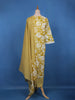 Olive Mustard Yellow Floral Design Printed Cotton Salwar Suit - Diadem