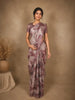 Onion Pink Abstract Printed Design Semi Tussar Fancy Saree