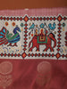 Onion Pink Butta Printed Design Crepe Silk Saree with Motif Border