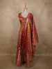 Onion Pink Butta Zari Woven Design Tissue Silk Gown with Dupatta