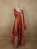 Onion Pink Butta Zari Woven Design Tissue Silk Gown with Dupatta