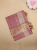 Onion Pink Checked Woven Tissue Saree with Zari Border