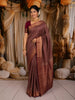 Onion Pink Checked Zari Woven Design Pure Kanchipuram Silk Saree with Contrast Zari Border