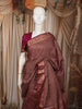 Onion Pink Checked Zari Woven Design Pure Kanchipuram Silk Saree with Contrast Zari Border