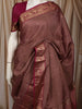 Onion Pink Checked Zari Woven Design Pure Kanchipuram Silk Saree with Contrast Zari Border