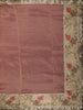 Onion Pink Checked Zari  Woven Design Pure Tissue Fancy Saree with Scalloped Border