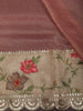 Onion Pink Checked Zari  Woven Design Pure Tissue Fancy Saree with Scalloped Border