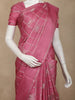 Onion Pink Checked with Floral Woven Design Pure Kanchipuram Silk Saree