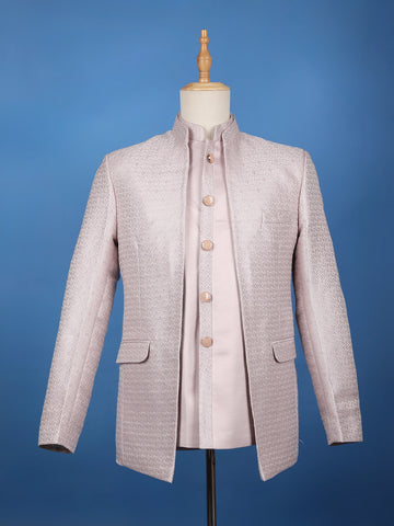 Onion Pink Diamond Design Cotton Men's Suit - Diadem