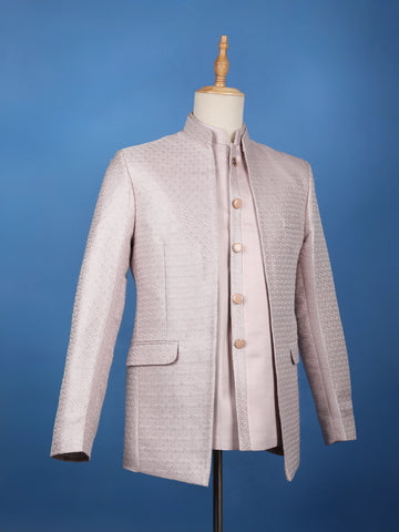Onion Pink Diamond Design Cotton Men's Suit - Diadem