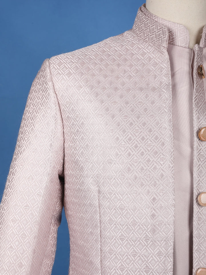 Onion Pink Diamond Design Cotton Men's Suit - Diadem